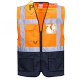 Veste reflectorizante portocaliu cu albastru